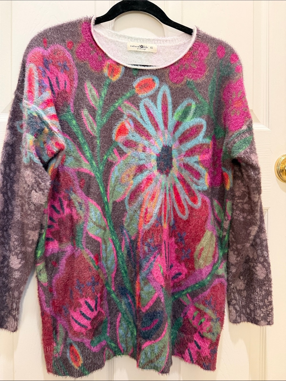 MARBLE Multicolor Floral Mohair-Blend Crewneck Sweater